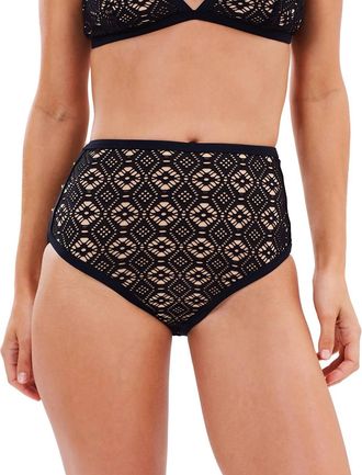 Somedays Lovin Lighthouse Lace Bikini Bottom Swimsuit In Black