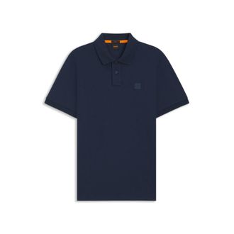 BOSS Stretch-cotton slim-fit polo shirt with logo patch