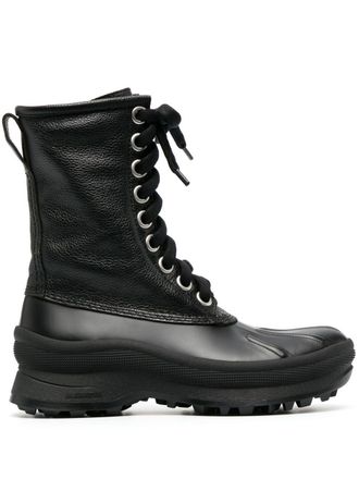 Jil Sander Combat boots met veters - Zwart