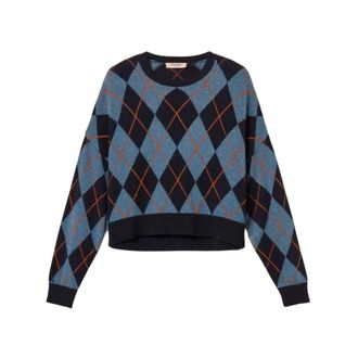 Twinset T-shirts - Dames - Truien - Blauw - Maat: M/L Katoen