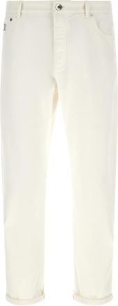 Brunello Cucinelli White Slim Mid Rise Jeans
