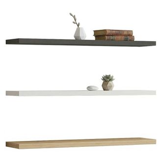 Dmora Estantes Meina, 3 Niveles, Set De 3, Estructura Marr&oacute;n, 60x15x2h Cm Negro Antracita