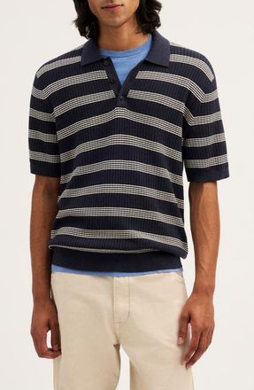 Madewell Carlos Striped Polo in Ink at Nordstrom, Size Xx-Large