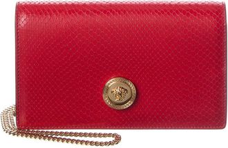 Versace Medusa Mini Reptile-Embossed Shoulder Bag