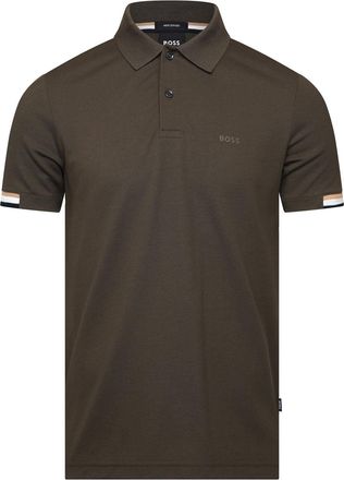 HUGO BOSS Heren Boss Parlay 147 Rubberlogo Polo T-shirt in Groen