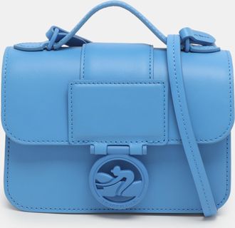 Longchamp Box Trot Blue Leather Shoulder Bag