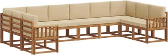 vidaXL Conjunto De Sof&aacute;s De Exterior 10 Uds. Natural Y Beige Vidaxl