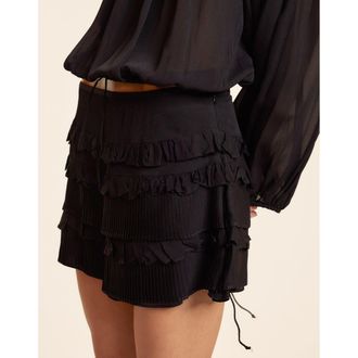 Cynthia Rowley Ruffle Pleated Micro Skirt