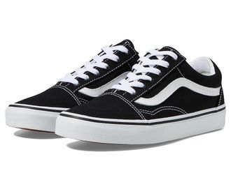Vans Old Skool Shoes (Canvas) Black/True White : Mens 10 - Womens 11.5 Medium, Canvas/Leather/Suede