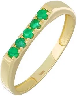 Bony Levy El Mar 18K Gold Gemstone Stackable Ring in 18K Yellow Gold/emerald at Nordstrom, Size 6.5