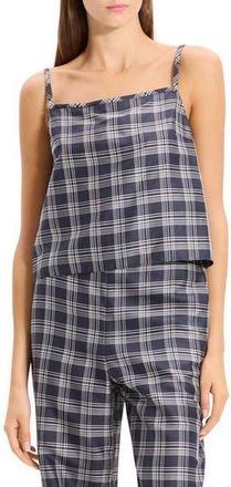 Theory Plaid Silk Camisole in Navy Multi at Nordstrom Rack, Size X-Large