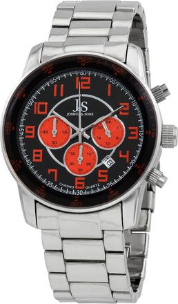 Joshua & Sons Joshua & Sons Chronograph Black Dial Silver-tone Alloy Mens Watch JS67OR