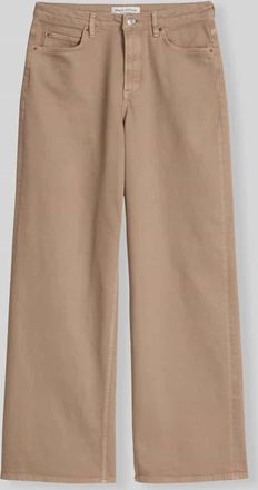 Marc O'Polo Wide Leg Hose aus Baumwoll-Mix Modell TOLVA in Beige, Gr&ouml;&szlig;e 25/32
