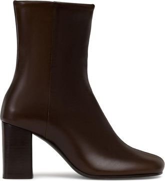 Christophe Lemaire 80mm Anatomic Boots - women - Leather/Leather/Leather - 37 - Brown