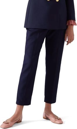 L.k. Bennett Mariner Slim Fit Ankle Trousers in Navy at Nordstrom, Size 8 Us