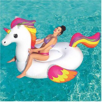 Trade Shop Trade Shop Traesio - Unicorno Fashion Cavalcabile Gigante 224 x 164 Cm Cavallo Arcobaleno