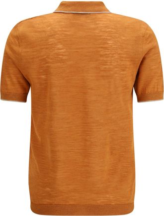 Brooksfield Mens Linen Blend Polo Fox Linen; Polyester Shirts T-shirts And Polos