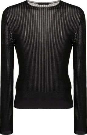 SAPIO Black Semi-Sheer Long-Sleeve T-Shirt