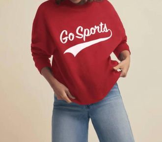 Favorite Daughter Go Sports Sweatshirt In Red/white