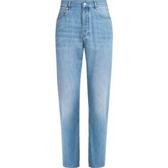 Brunello Cucinelli Iconic fit five-pocket trousers in Light Blue Denim at Nordstrom, Size 48 It