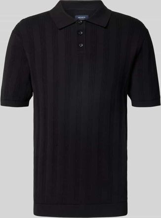 Mc Neal Regular Fit Strickpolo mit Strukturmuster in Black, Größe XXXL