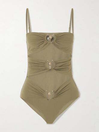 CHRISTOPHER ESBER Costume Da Bagno Cut-out Con Decorazioni Pierced Orbit - Verde