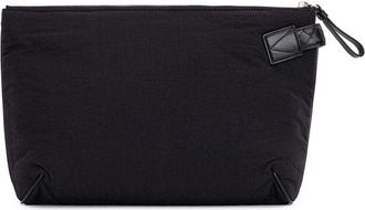 Bottega Veneta Mens Nylon Padded Clutch Black Leather