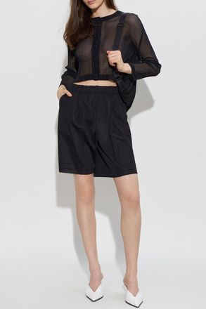 Pleats Please Issey Miyake Pleated Shorts, Womens, Black