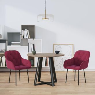 vidaXL Vidaxl - Sillas De Comedor 2 Unidades Terciopelo Rojo Tinto
