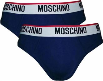 Moschino Slip Bi-Pack - Heren - Onderbroek - Blauw - XL - Katoen - Ondergoed
