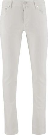 Jacob Cohen Stretch Katoenmix Straight Fit Broek - Heren - Slim Fit Broeken - Wit - W34 - Katoen - Broeken