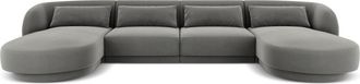 BLOOMINGLOFT 5-Sitzer Design Panorama Sofa Tulum mit Samtbezug