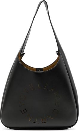 Stella McCartney logo hobo tote bag - women - Polyurethane/Polyester/Polyamide/Polyurethane - One Size - Black
