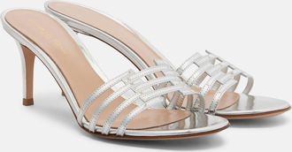 Gianvito Rossi Metallic leather mules
