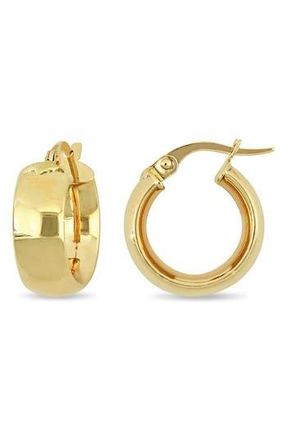 Delmar 15mm Satin Finish Hoop Earrings in Gold at Nordstrom Rack