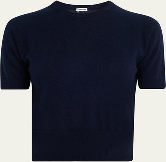 Jil Sander Wool-Cashmere Knit Short-Sleeve T-Shirt