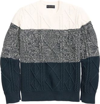 Brooks Brothers Maglione con lavorazione intrecciata - Grigio