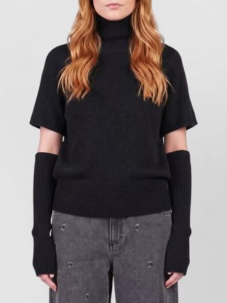 Federica Tosi cashmere wool ribbed high-neck short-sleeve sweater