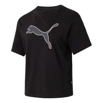 Puma (WMNS) PUMA Graphic Sport T-Shirt Black Grey 682164-01