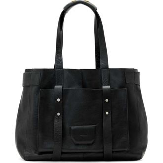 AllSaints Ursa Leather Tote in Black at Nordstrom