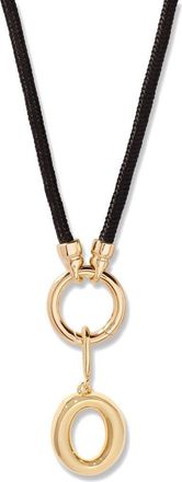 Brook & York Kai Initial Charm Necklace in Gold/Black O at Nordstrom