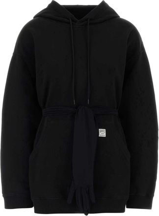 Maison Margiela Mini Sweatshirt Jurk - Dames - Hoodies - Zwart - S - Katoen - Hoodies & sweatvesten
