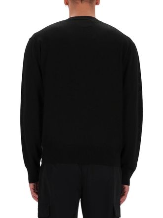 Versace Jeans Couture V-Emblem Acrylic-Wool Blend Sweater - Black