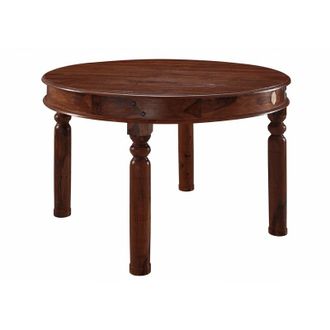 Massivmoebel24 tavolo da pranzo in legno di Acacia 140x140x76 nougat laccato oxford 333