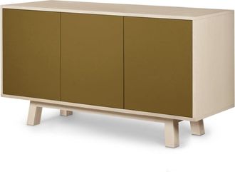 Mon Petit Meuble Français Aparador bajo de 3 puertas l.140 cm, fresno