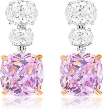 Suzy Levian Suzy Levian Gala Collection Silver Cz Dangle Earrings