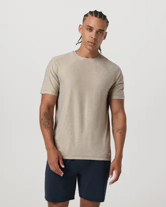 Vuori Clothing Strato Tech T-Shirt | Truffle Heather | XS, Size Extra Small