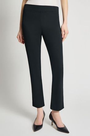 Ming Wang Stretch Deco Crepe Straight-Leg Pants in Black at Nordstrom, Size Xx-Small