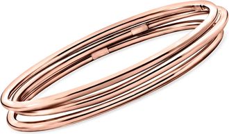 Ross-Simons Italian 22kt Rose Gold Over Sterling Jewelry Set: 3 Polished Bangle Bracelets