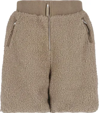 Entire studios Beige Teddy Fleece Zippered Shorts
